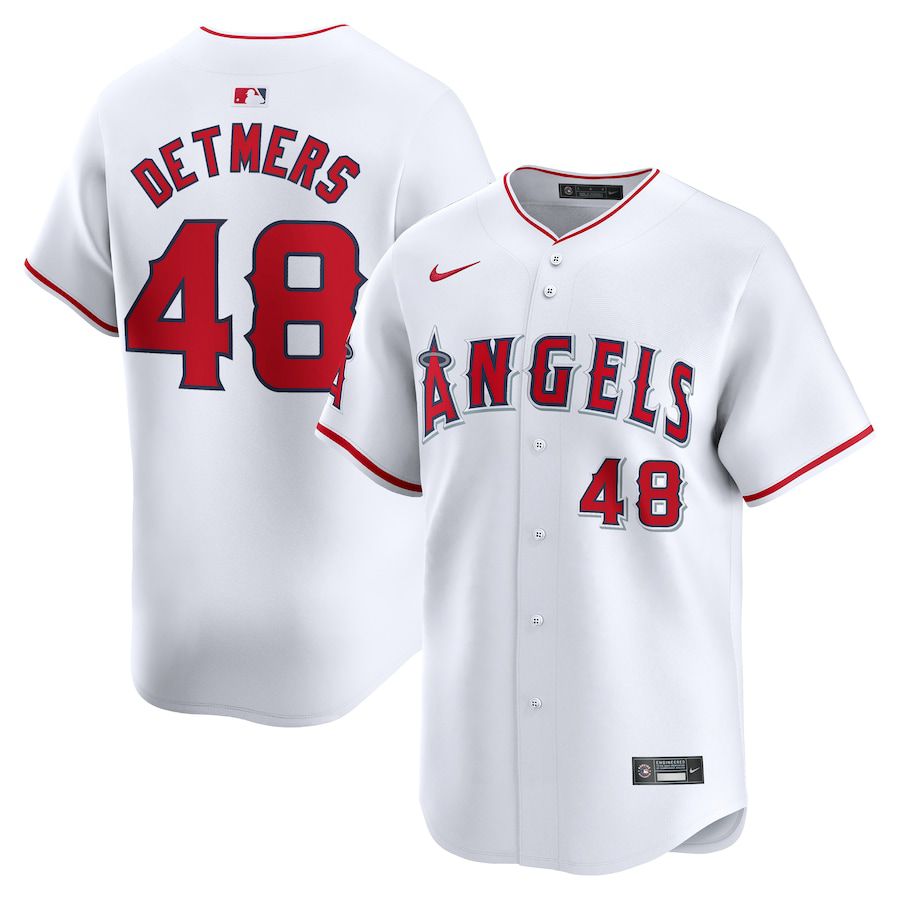 Men Los Angeles Angels #48 Reid Detmers Nike White Home Limited Player MLB Jersey